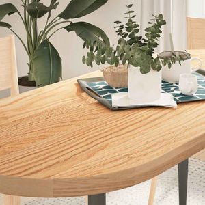vidaXL - Tafelbladx60x4 - cm - ovaal - massief - eikenhout