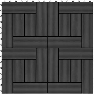 VidaXL Terrastegels 30x30 cm 1 m² HKC Zwart - 11 St