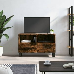 VidaXL Tv-meubel 80x36x50 cm - Bewerkt Hout - Gerookt Eikenkleurig