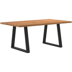 vidaXL Eettafel met natuurlijke rand 180x100x74 cm massief eikenhout