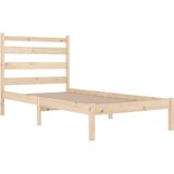 vidaXL Bedframe massief grenenhout zwart 75x190 cm