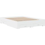 vidaXL Bedframe met lades bewerkt hout wit 140x200 cm