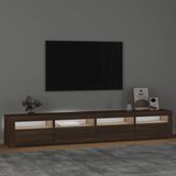 vidaXL Tv-meubel met LED-verlichting 240x35x40 cm bruin eikenkleur