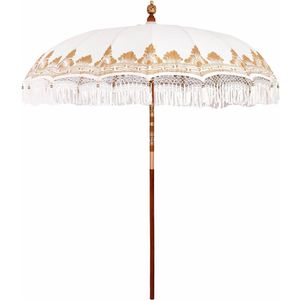 vidaXL Balinese Parasol Crème (210-220) x 260 cm