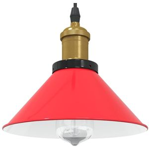 vidaXL Hanglamp in hoogte verstelbaar E27 Ø22 cm metaal glanzend rood