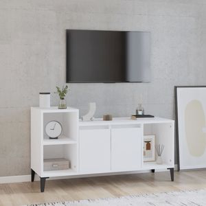 VidaXL TV-meubel 100x35x55 cm - Bewerkt Hout - Wit