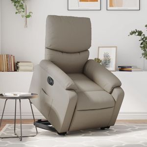 vidaXL Sta-op-stoel elektrisch kunstleer cappuccinokleurig