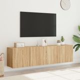 vidaXL Tv-meubels 2 st wandgemonteerd 80x30x41 cm sonoma eikenkleurig