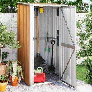 vidaXL-Tuinschuur-118,5x97x209,5-cm-gegalvaniseerd-staal-bruin