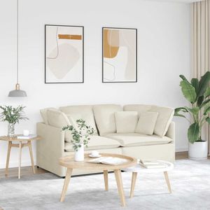 vidaXL Modulaire bank met kussens fluweel crèmekleurig