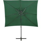 VidaXL Zweefparasol Dubbel Dak 250x250 cm Groen