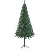 vidaXL Kunstkerstboom met verlichting hoek 150 cm PVC groen