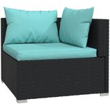 vidaXL 8-delige Loungeset met kussens poly rattan zwart