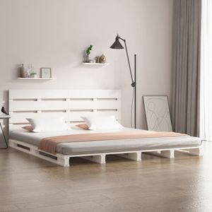 vidaXL Bedframe zonder matras massief grenenhout wit 120x200 cm