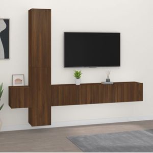 VidaXL 5-delige TV-meubelset Bewerkt Hout Bruineikenkleurig