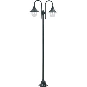 VidaXL Paalverlichting Tuin E27 220 cm Aluminium Donkergroen 2-delig