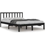 VidaXL Bedframe Massief Grenenhout Zwart 120x190 cm - 4FT Small Double