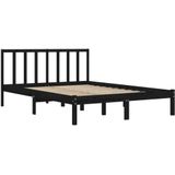 VidaXL Bedframe Massief Grenenhout Zwart 120x190 cm - 4FT Small Double