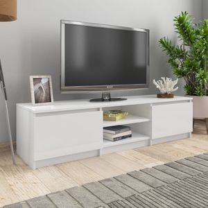 vidaXL Tv-meubel 140x40x35,5 cm bewerkt hout hoogglans wit