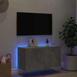 vidaXL Tv-wandmeubel met LED-verlichting 80x35x41 cm betongrijs