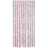 vidaXL-Vliegengordijn-56x185-cm-chenille-zilvergrijs-en-roze