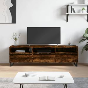 VidaXL Tv-meubel 150x30x44,5 cm - Bewerkt Hout - Gerookt Eikenkleurig