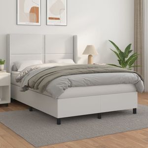 vidaXL-Boxspring-met-matras-kunstleer-wit-140x190-cm