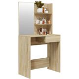 VidaXL Kaptafel met Spiegel 74,5x40x141 cm - Sonoma Eikenkleurig