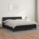 VidaXL Boxspring Matras Kunstleer Zwart 160x200 cm