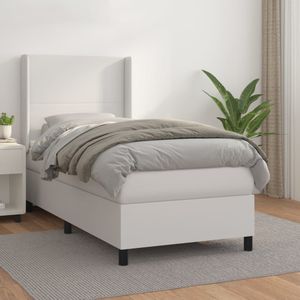 vidaXL-Boxspring-met-matras-kunstleer-wit-90x200-cm