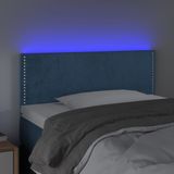 vidaXL Hoofdbord LED 90x5x78/88 cm fluweel donkerblauw
