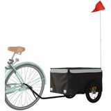 vidaXL Fietstrailer 30 kg ijzer zwart en grijs