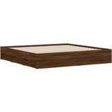 vidaXL Bedframe met lades bewerkt hout bruin eikenkleur 160x200 cm