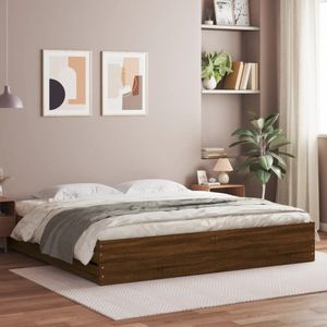 vidaXL Bedframe met lades bewerkt hout bruin eikenkleur 160x200 cm
