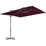 vidaXL Zweefparasol met stalen paal 250x250 cm bordeauxrood