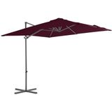 vidaXL Zweefparasol met stalen paal 250x250 cm bordeauxrood