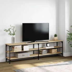 VidaXL TV-meubel 180x30x50 cm - Bewerkt Hout/Metaal - Sonoma Eikenkleurig