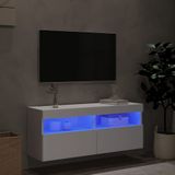 vidaXL Tv-wandmeubel met LED-verlichting 100x30x40 cm wit