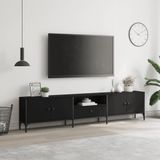 VidaXL-Tv-meubel-met-lade-200x25x44-cm-bewerkt-hout-zwart