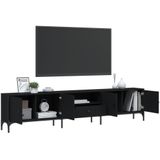 VidaXL-Tv-meubel-met-lade-200x25x44-cm-bewerkt-hout-zwart