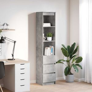 vidaXL Highboard 37,5x35x180 cm spaanplaat betongrijs