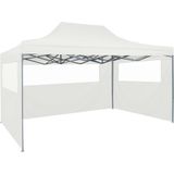 VidaXL Inklapbare Partytent 3x4,5m Wit met 4 Zijwanden