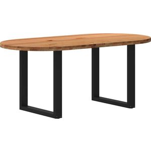 vidaXL Eettafel 180x90x74 cm ovaal massief eikenhout lichtbruin