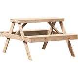 vidaXL Picknicktafel 105x134x75 cm massief grenenhout