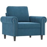 vidaXL 3-delige Loungeset met kussens fluweel blauw