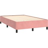 vidaXL Boxspring met matras fluweel roze 120x190 cm