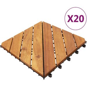 vidaXL Terrastegels 20 st 30x30 cm massief acaciahout bruin