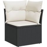 vidaXL 8-delige Loungeset met kussens poly rattan zwart