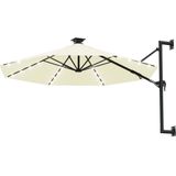 VidaXL Wandparasol met LED's - Metalen Paal 300 cm - Zandkleurig