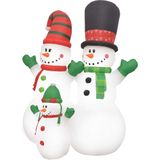 vidaXL Sneeuwpopfamilie opblaasbaar met LED's 240 cm